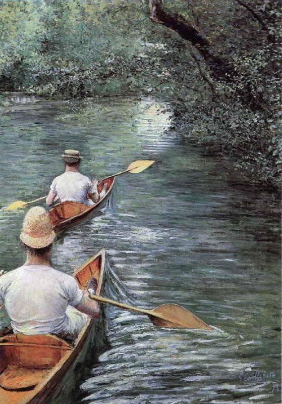 Gustave Caillebotte Canoeing on the Yerres oil painting picture